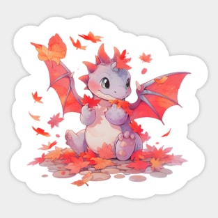 Autumn Leaf Dragon Sticker